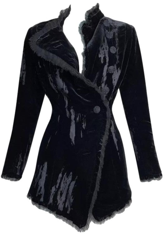 S/S 2005 Christian Dior by John Galliano Haute Couture Black Velvet Jacket