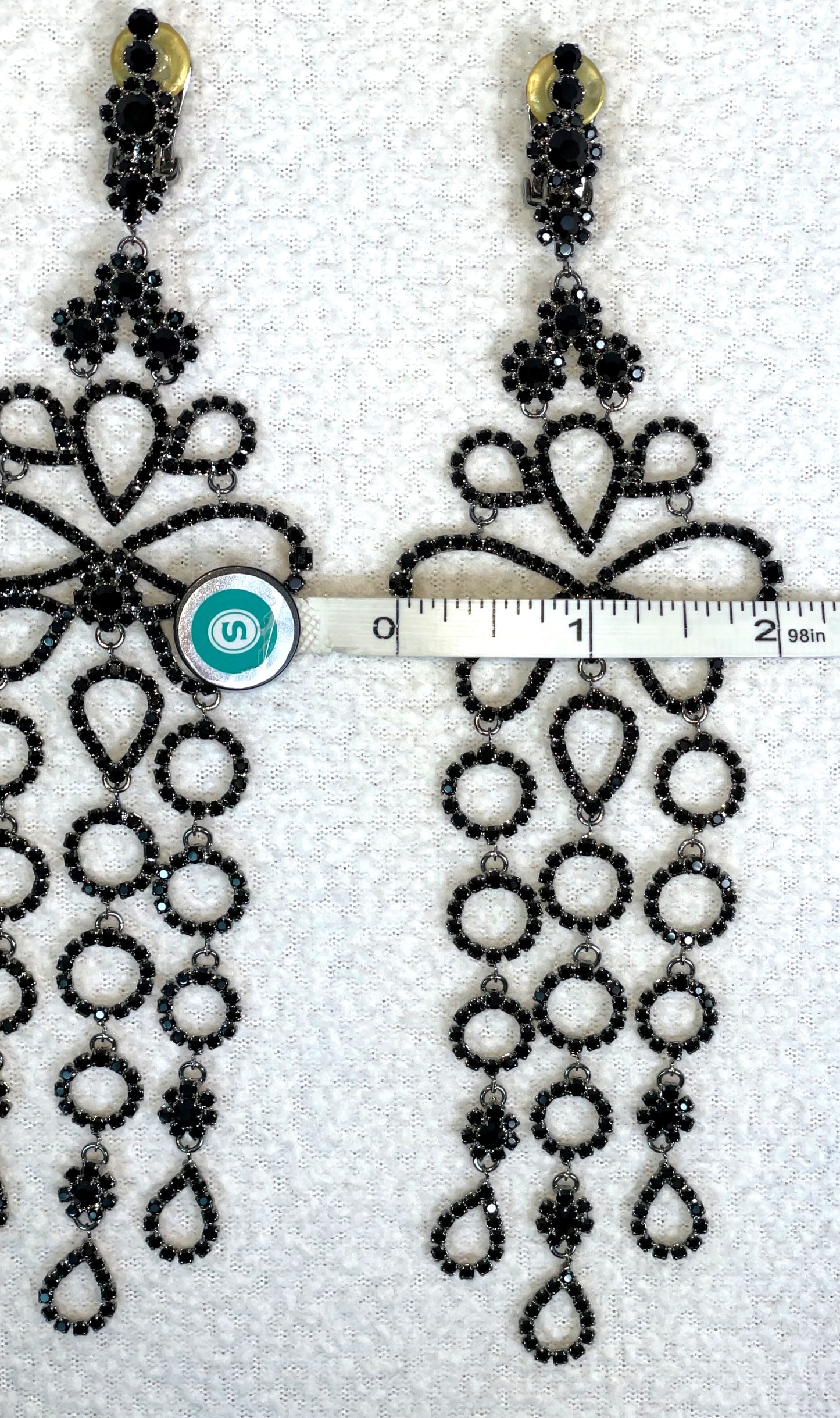 S/S 2005 Christian Dior by John Galliano Haute Couture Runway Large Black Crystal Chandelier Earrings
