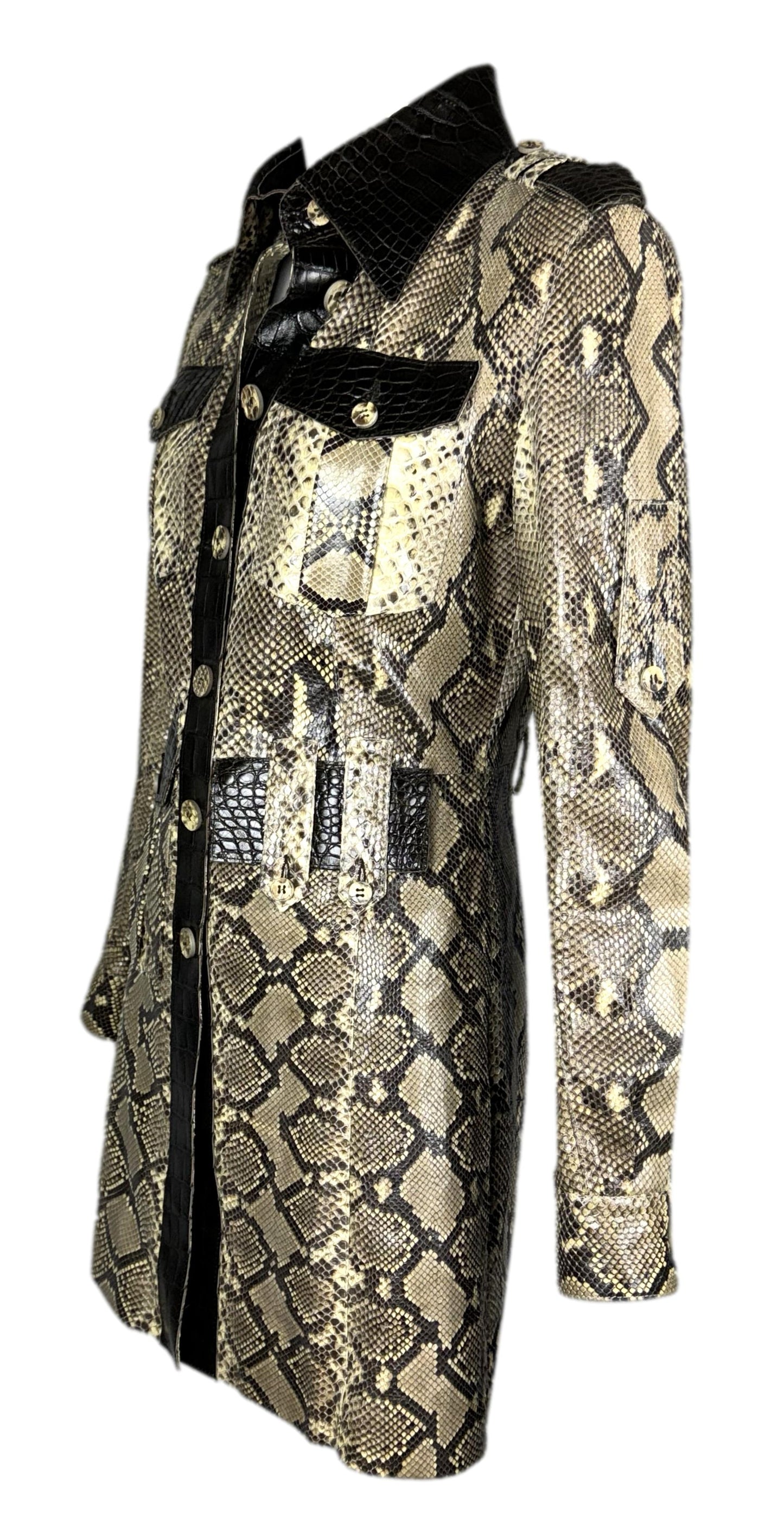 S/S 2005 Dolce & Gabbana Runway Python & Crocodile Dress Coat Jacket