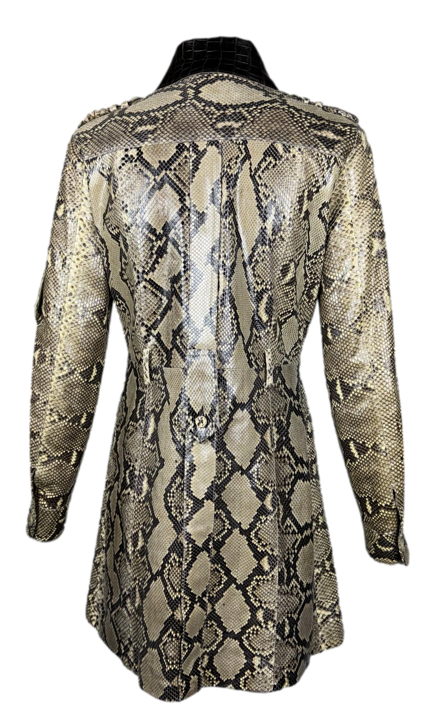 S/S 2005 Dolce & Gabbana Runway Python & Crocodile Dress Coat Jacket