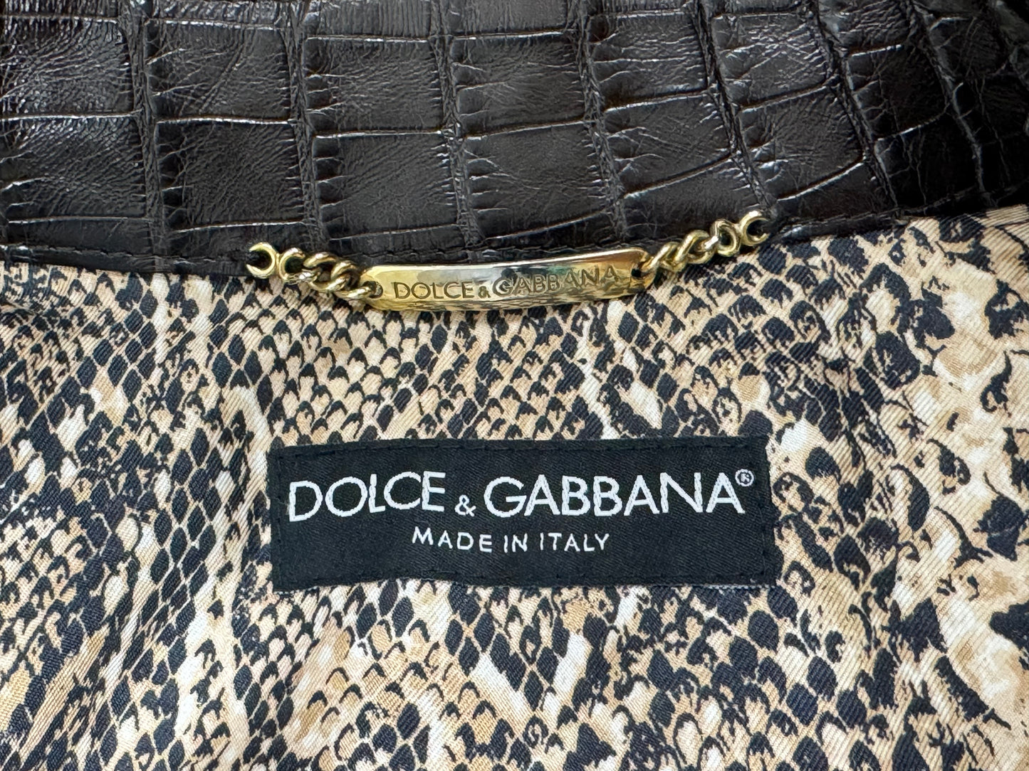 S/S 2005 Dolce & Gabbana Runway Python & Crocodile Dress Coat Jacket