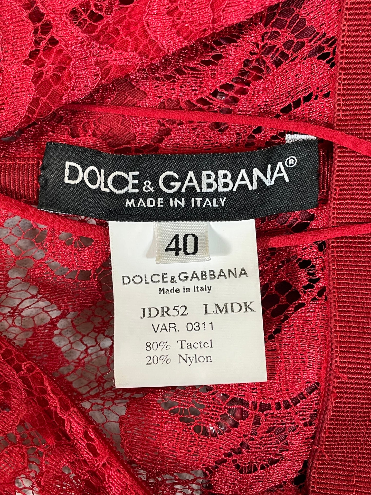 S/S 2005 Dolce & Gabbana Runway Sheer Red Lace Snakeskin & Velvet Bows Gown Dress w Train
