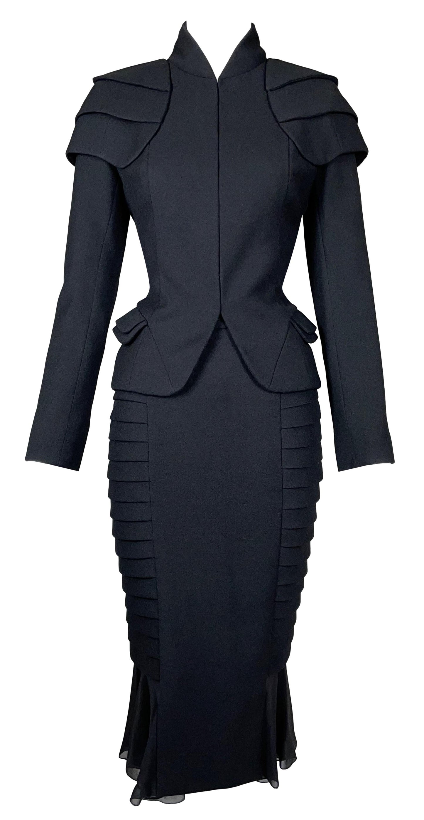 F/W 2006 Christian Dior by John Galliano Haute Couture "Joan of Ark" Armor Pin-Up Jacket & Skirt Suit