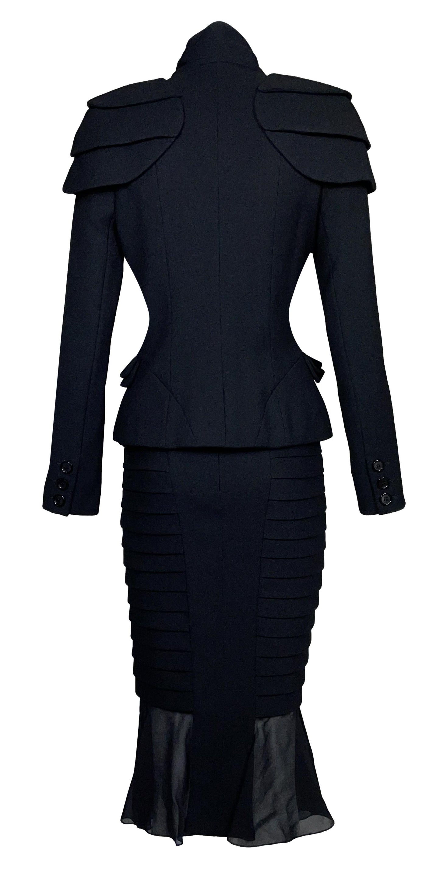 F/W 2006 Christian Dior by John Galliano Haute Couture "Joan of Ark" Armor Pin-Up Jacket & Skirt Suit