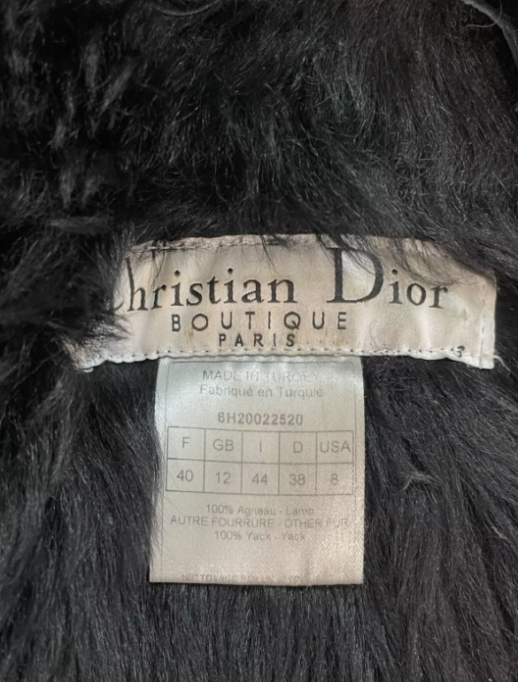F/W 2006 Christian Dior by John Galliano Runway Black Goth Long Fur Jacket Coat