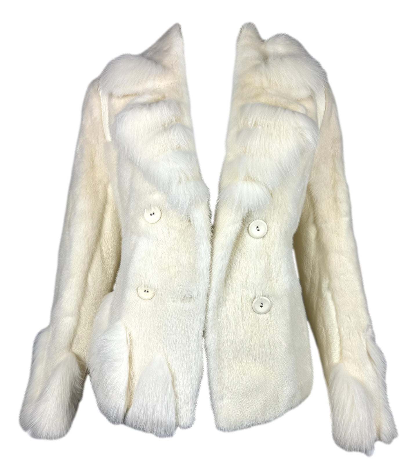 F/W 2006 Christian Dior by John Galliano Winter White Mink & Fox Fur Coat Jacket