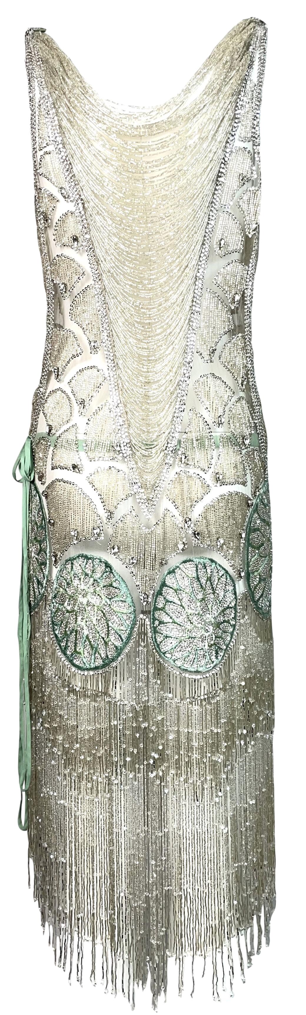 F/W 2006 Roberto Cavalli Runway 20's Flapper Style Sheer Mesh Fully Beaded Crystal Dress