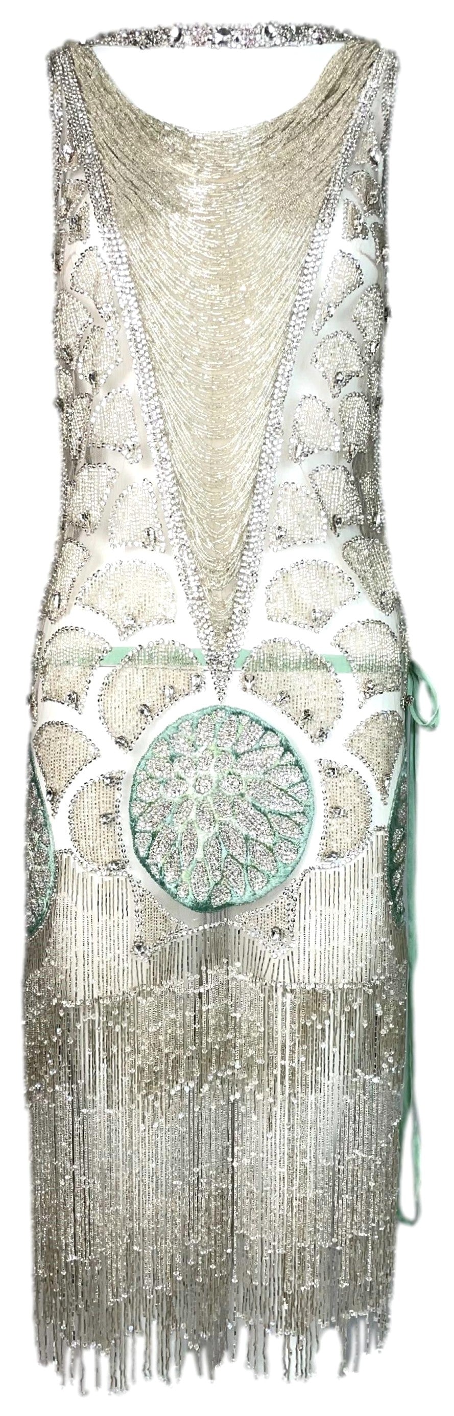 F/W 2006 Roberto Cavalli Runway 20's Flapper Style Sheer Mesh Fully Beaded Crystal Dress