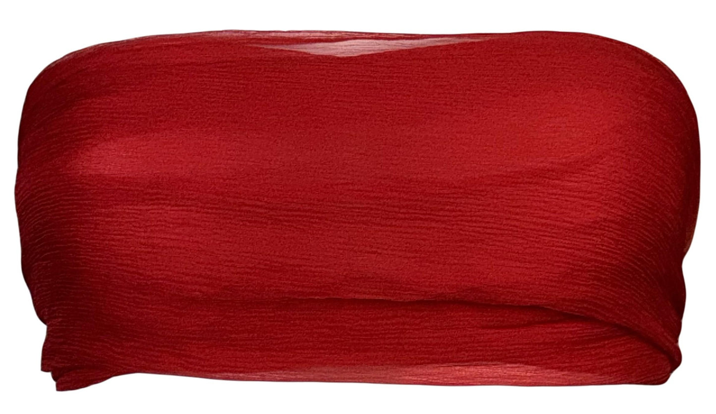 S/S 2006 Christian Dior by John Galliano Sheer Orange Red & Nude Silk Extra Long Wrap Scarf Top or Skirt
