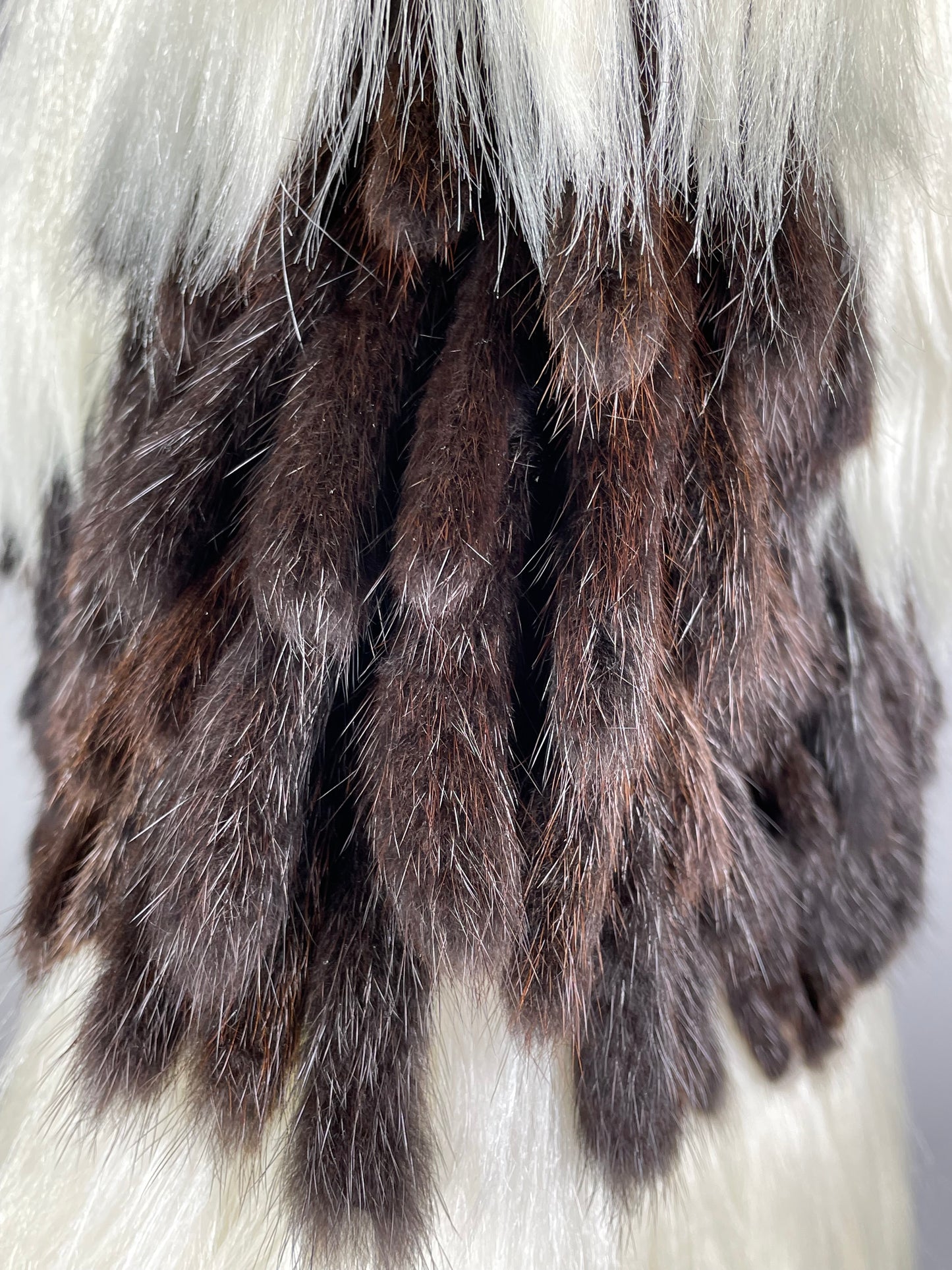 F/W 2007 Fendi by Karl Lagerfeld Runway Editorial Brown & White Shaggy Kidassia & Mink Fur Coat