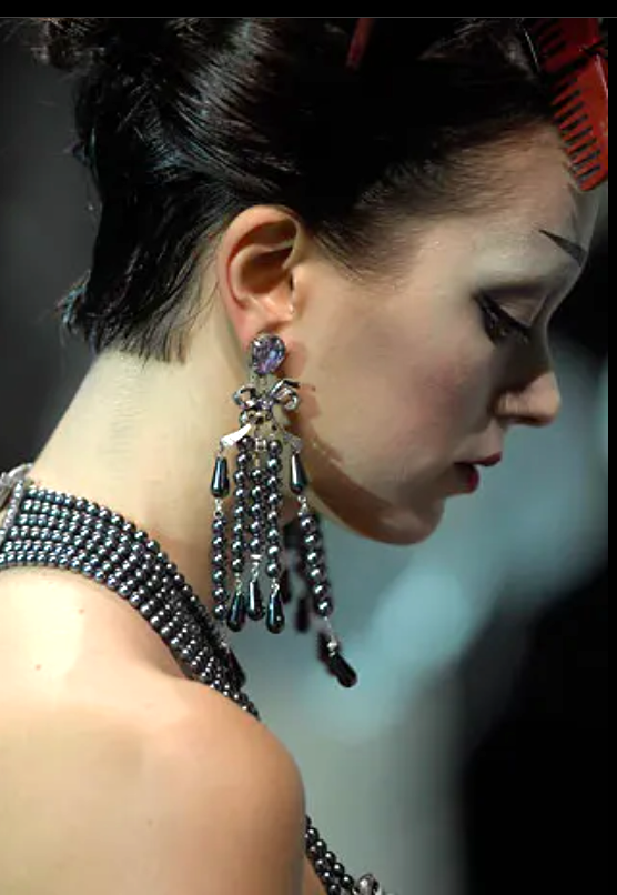 S/S 2007 Christian Dior by John Galliano Haute Couture Princess Runway Large Chandelier Bow Earrings