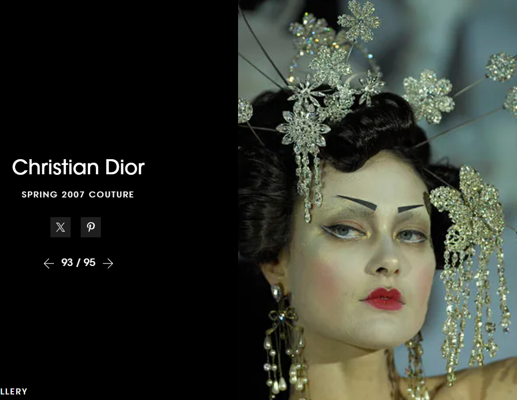 S/S 2007 Christian Dior by John Galliano Haute Couture Runway Large Gold Pearl Bow Chandelier Earrings & Necklace Set