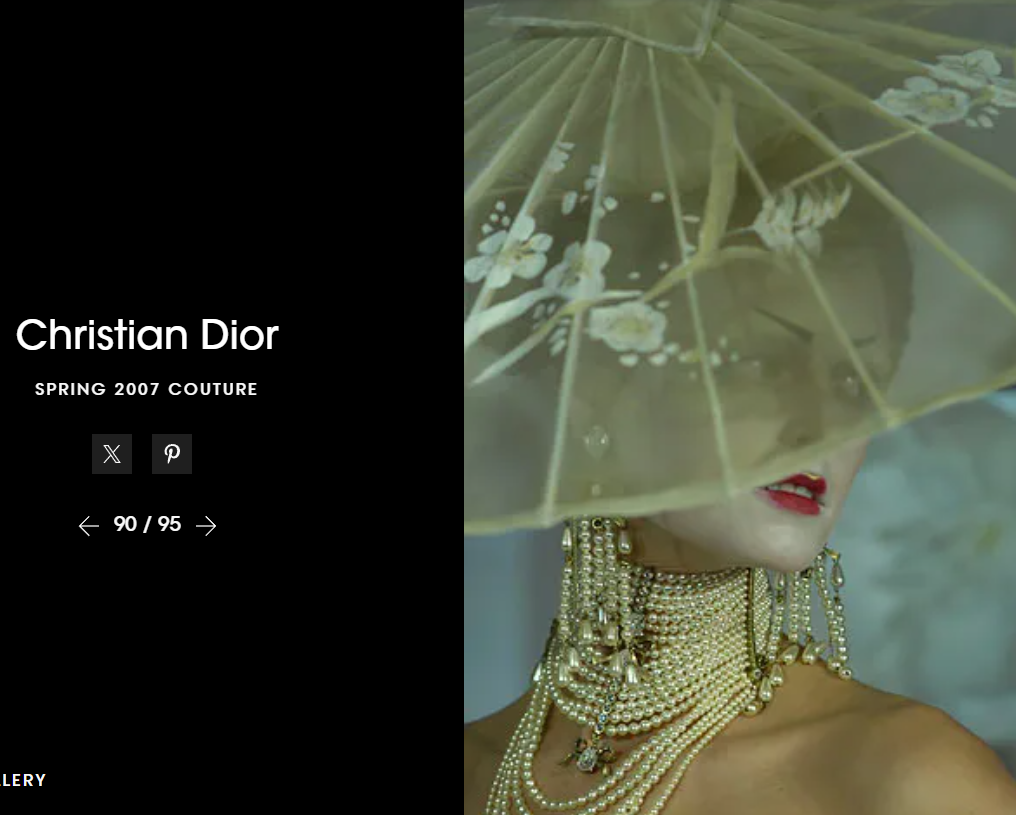 S/S 2007 Christian Dior by John Galliano Haute Couture Runway Large Gold Pearl Bow Chandelier Earrings & Necklace Set