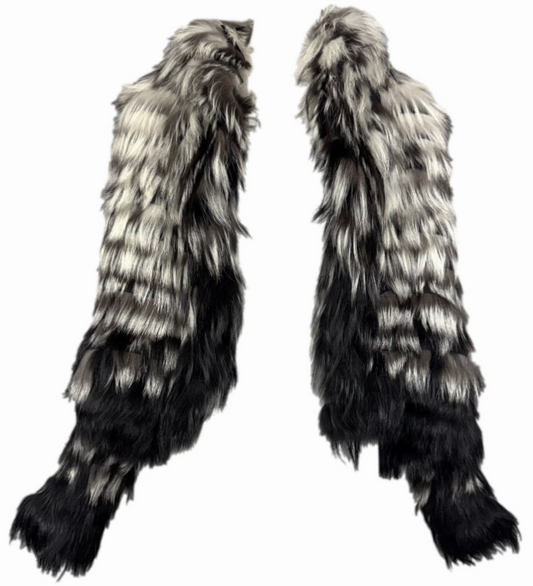 F/W 2007 Christian Dior by John Galliano Black & White Shaggy Fox Fur Jacket Coat