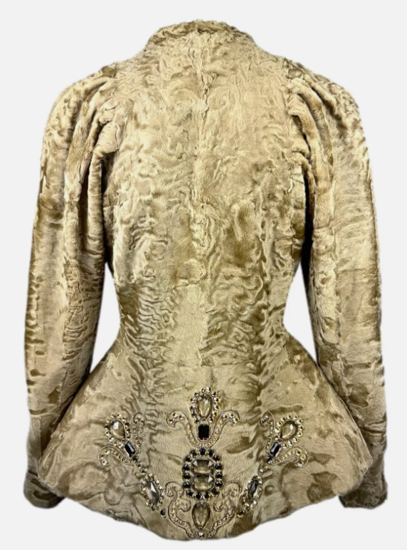 F/W 2007 Christian Dior John Galliano Runway Crystal Fur Wasp Waist Jacket Coat