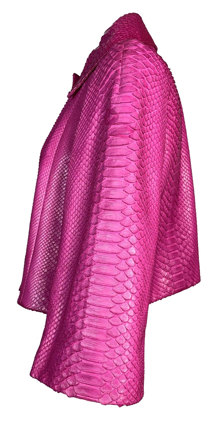 F/W 2007 Christian Dior by John Galliano Runway Hot Pink Python 60's Style Short Jacket