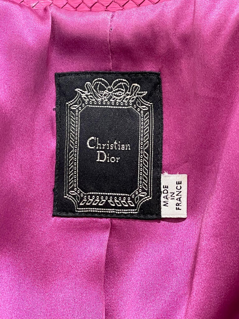 F/W 2007 Christian Dior by John Galliano Runway Hot Pink Python 60's Style Short Jacket