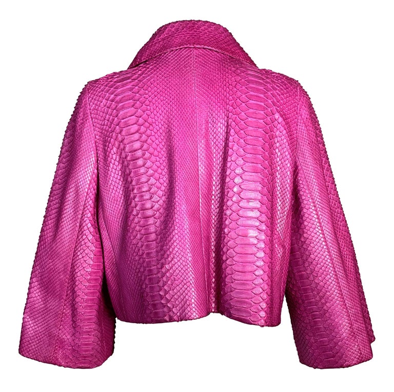 F/W 2007 Christian Dior by John Galliano Runway Hot Pink Python 60's Style Short Jacket