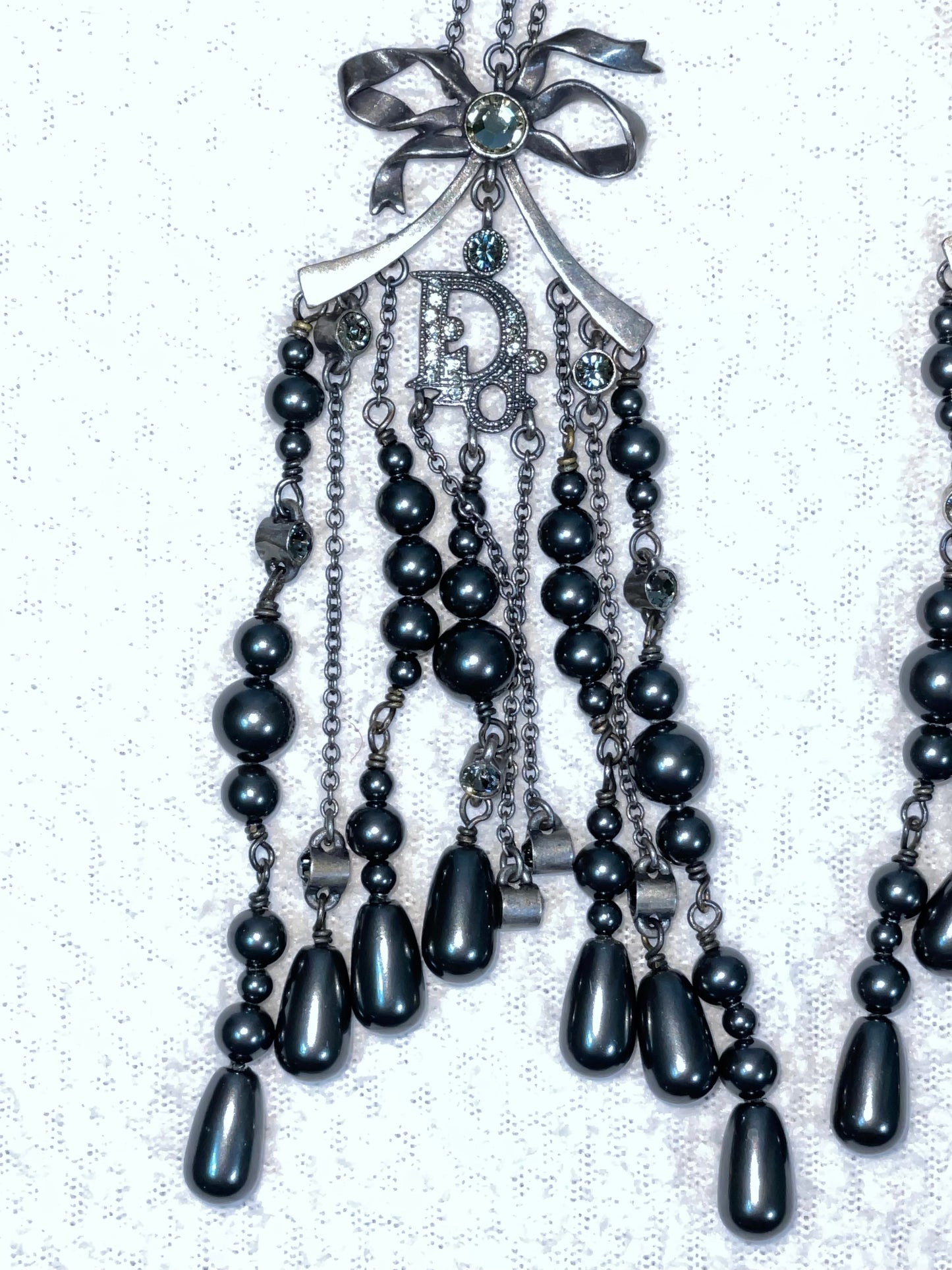 S/S 2007 Christian Dior by John Galliano Haute Couture Princess Runway Large Chandelier Bow Earrings
