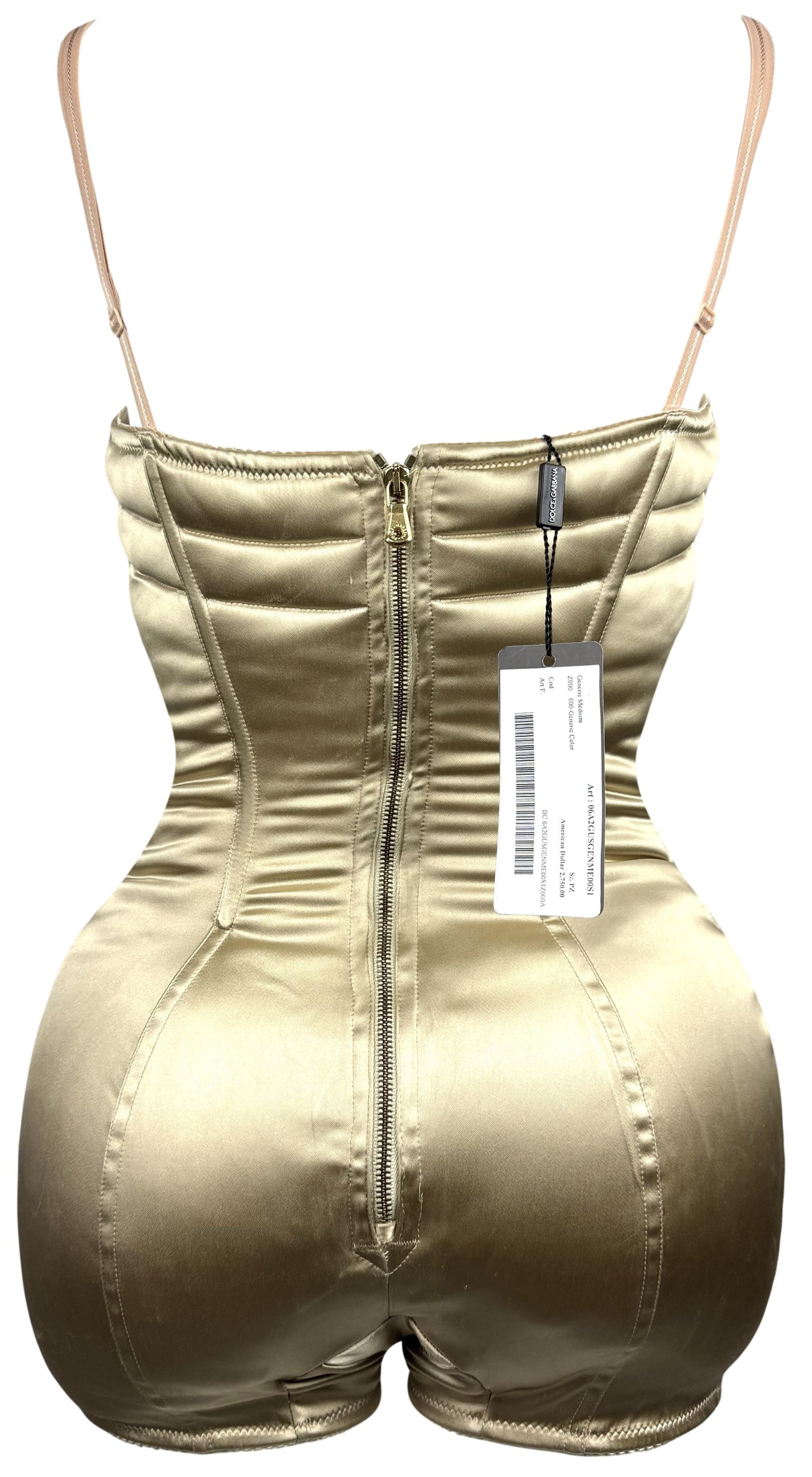 S/S 2007 Dolce & Gabbana Runway RARE Lumps & Bumps Padded Exaggerated Chest & Hips Romper Jumpsuit