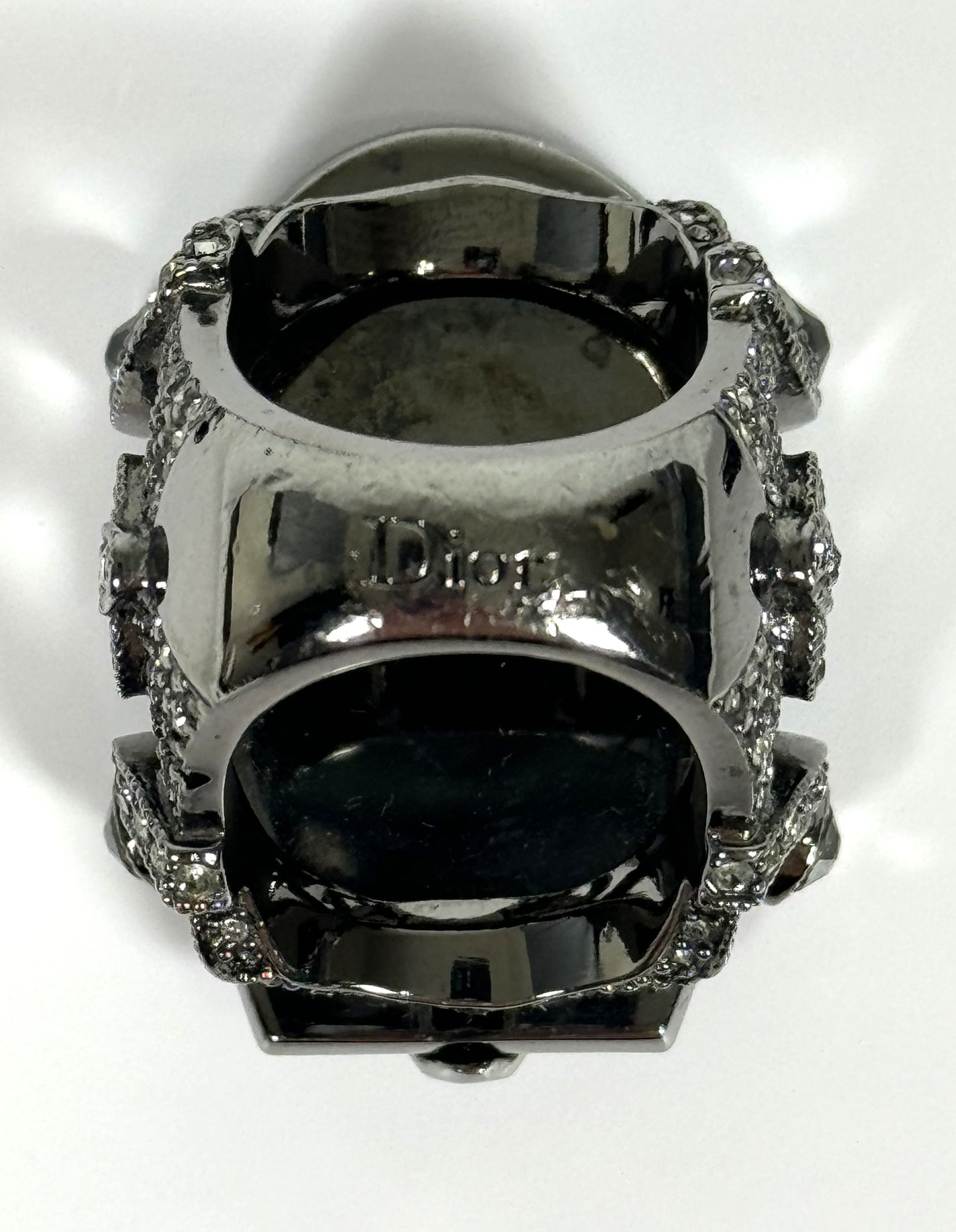 S/S 2008 Christian Dior by John Galliano Runway 20's Art Deco Style Large Onyx Earrings & Ring Set