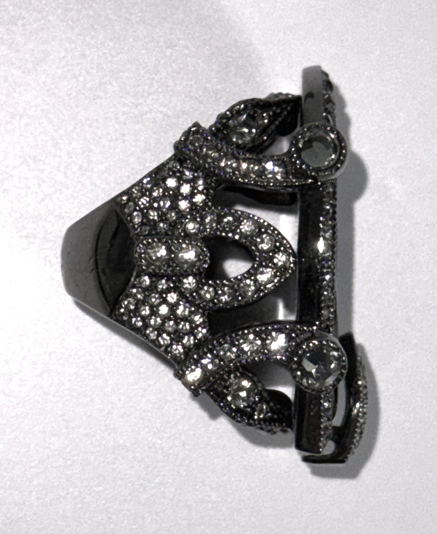 S/S 2008 Christian Dior by John Galliano Runway 20's Art Deco Style Large Onyx Earrings & Ring Set