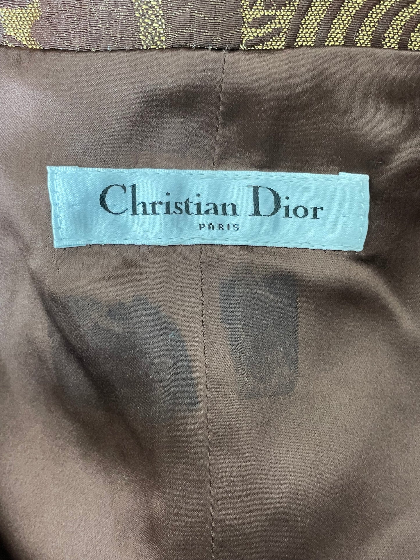 S/S 2008 Christian Dior by John Galliano Runway Gold & Brown Poiret 20's Style Cape Coat w Fox Fur