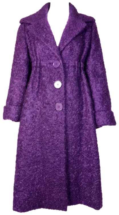 F/W 2009 Christian Dior Haute Couture by John Galliano Purple High Waist 60's MOD Style Swing Coat