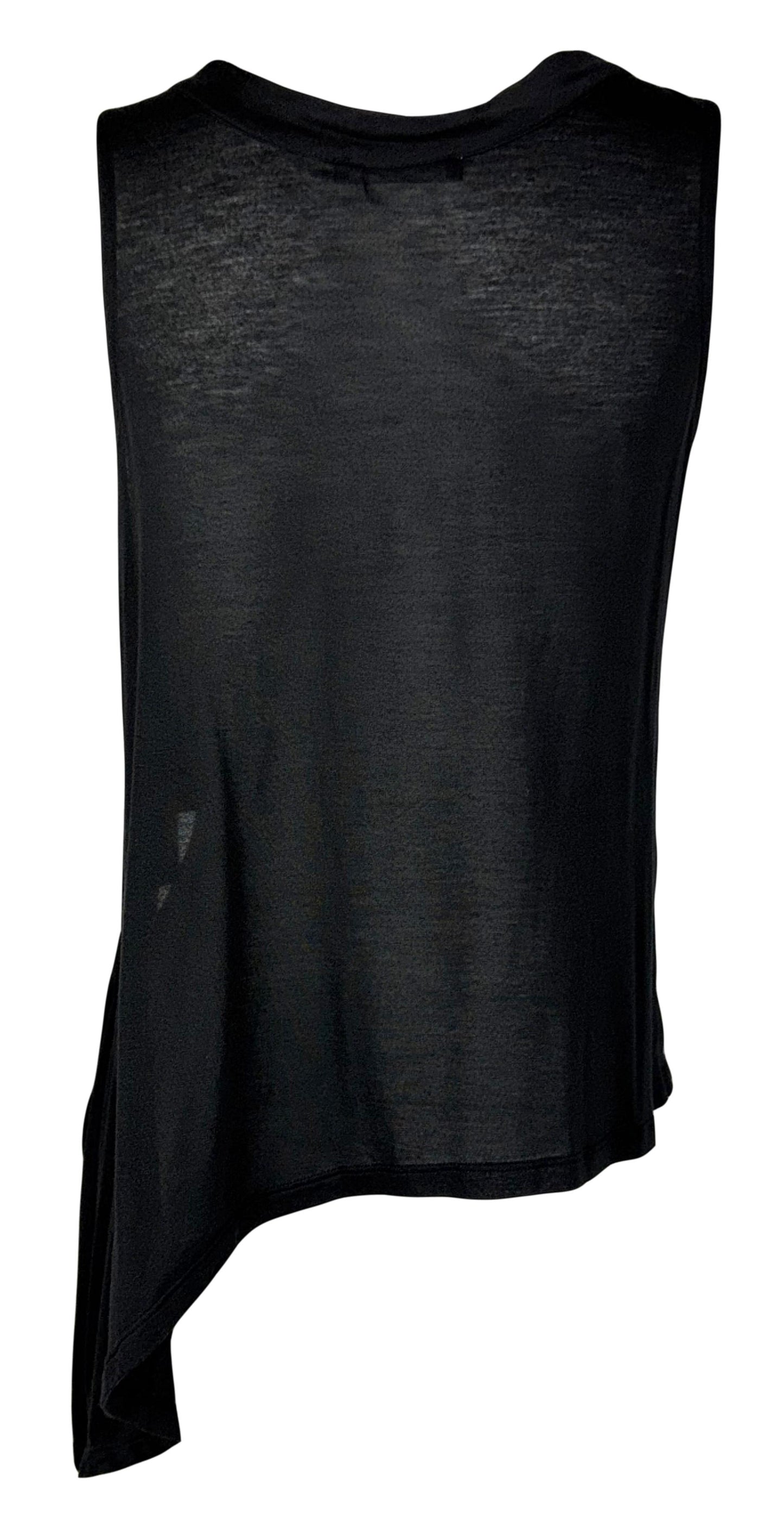 2009 Alexander McQueen Black Slouchy Cut-Out Modal Tunic Top