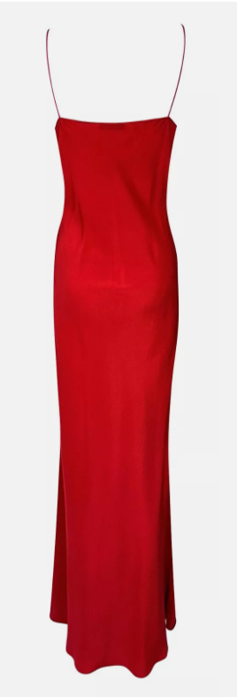 F/W 2009 Christian Dior by John Galliano Red Silk Maxi Slip Dress