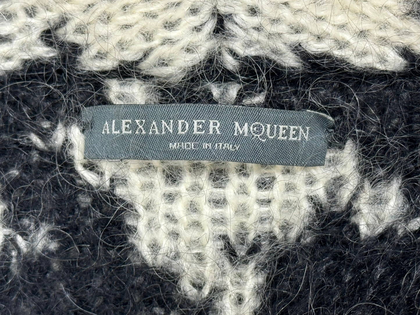F/W 2009 Alexander McQueen Black & White Long & Short Cardigan Poncho Coat