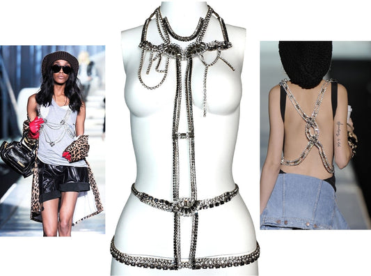 F/W 2009 Dsquared2 Crystal Chain Harness Body Jewelry Necklace