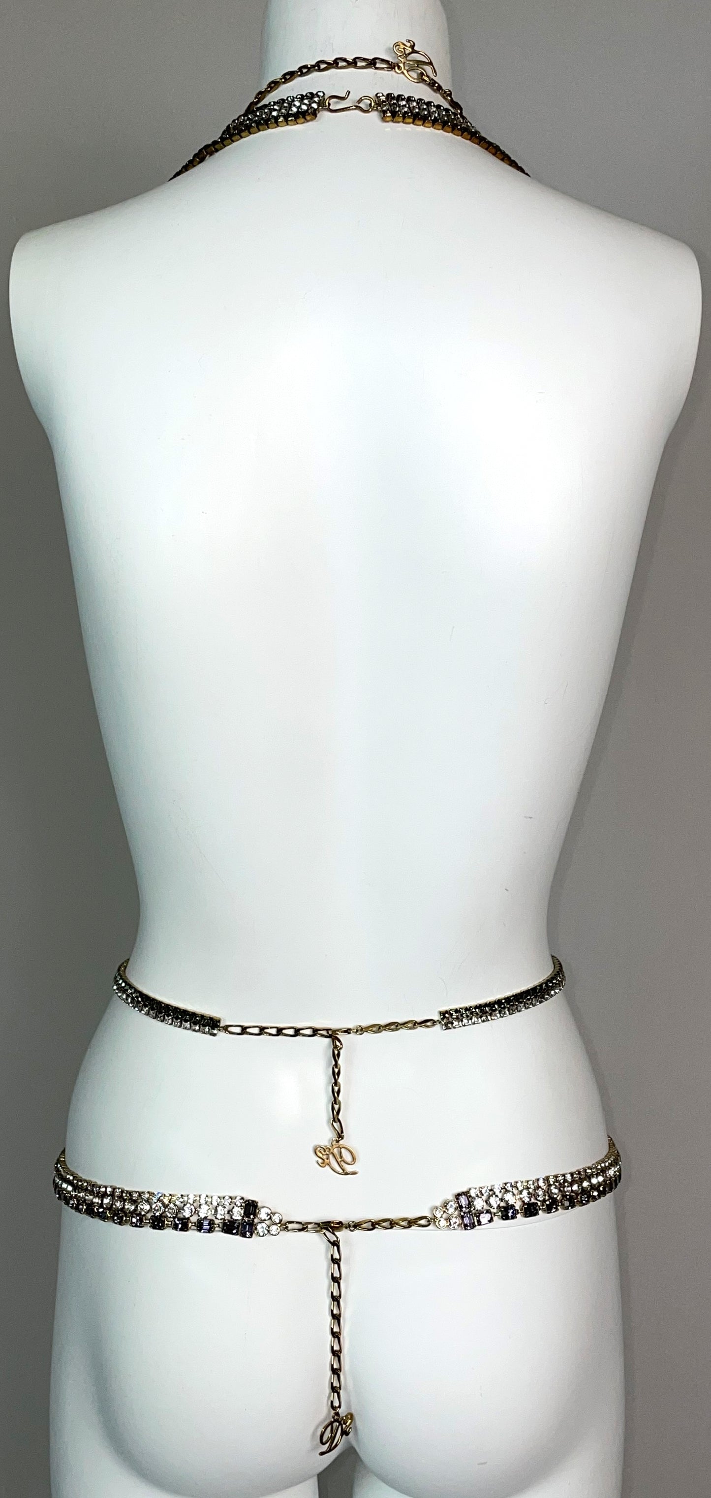 F/W 2009 Dsquared2 Crystal Chain Harness Body Jewelry Necklace