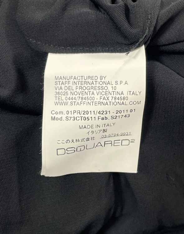 2011 Dsquared² Plunging Black Bodycon Gold Chains & Bow Backless Dress