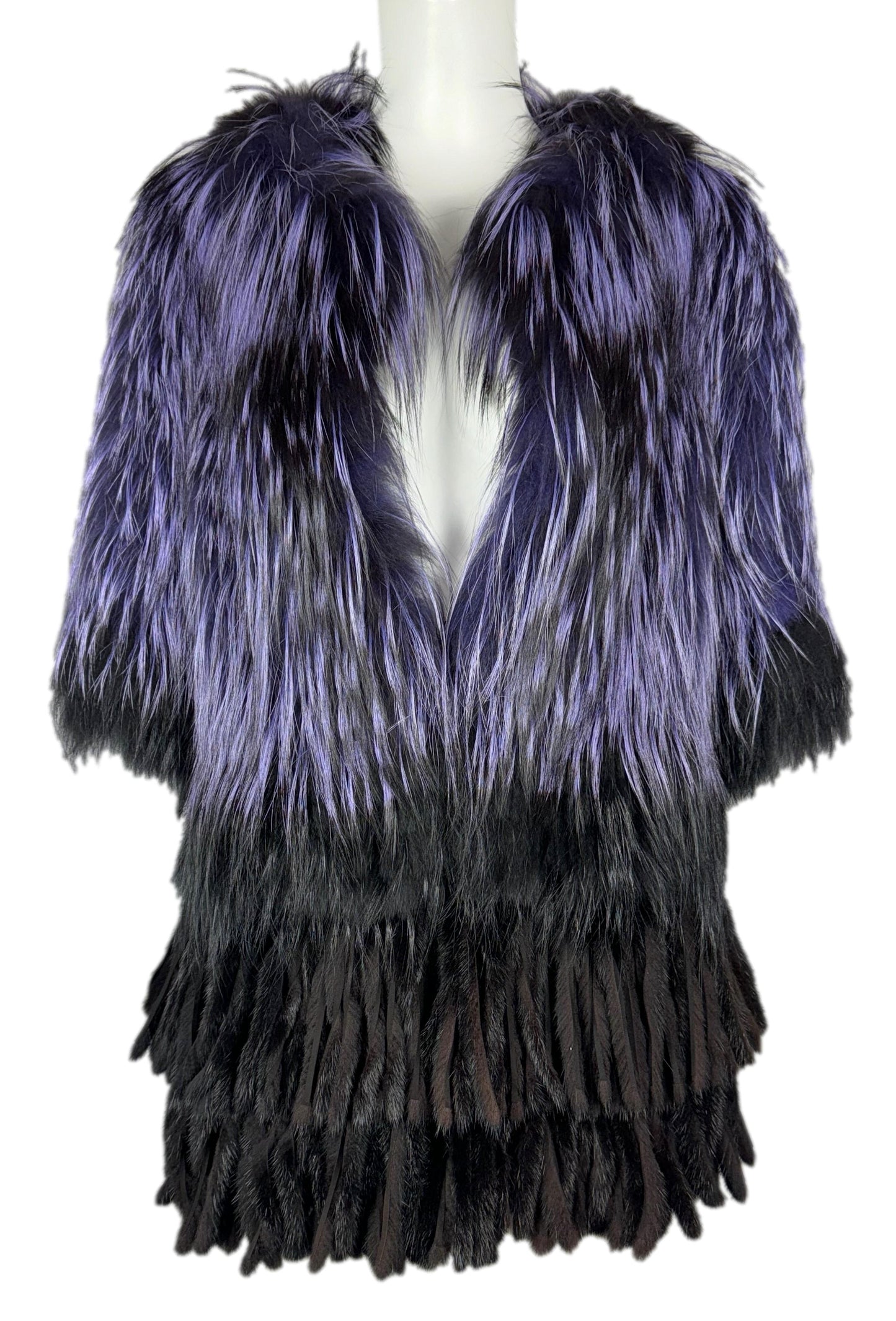 F/W 2011 Christian Dior by John Galliano Purple Fox Fur & Mink Fur Tails Coat Jacket