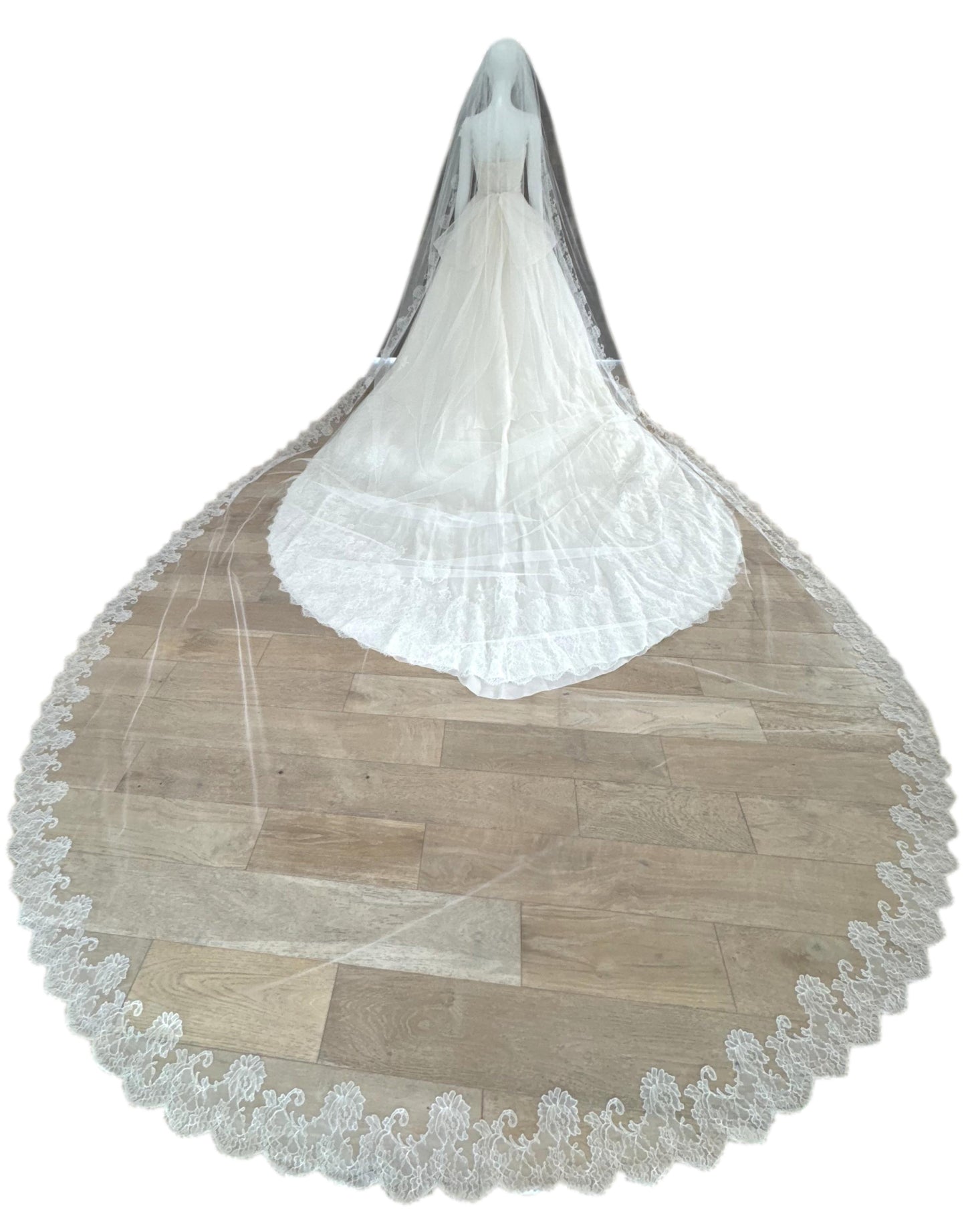 $137K F/W 2012 Christian Dior Haute Couture by Raf Simons Custom Wedding Gown Dress w Extra Long Veil