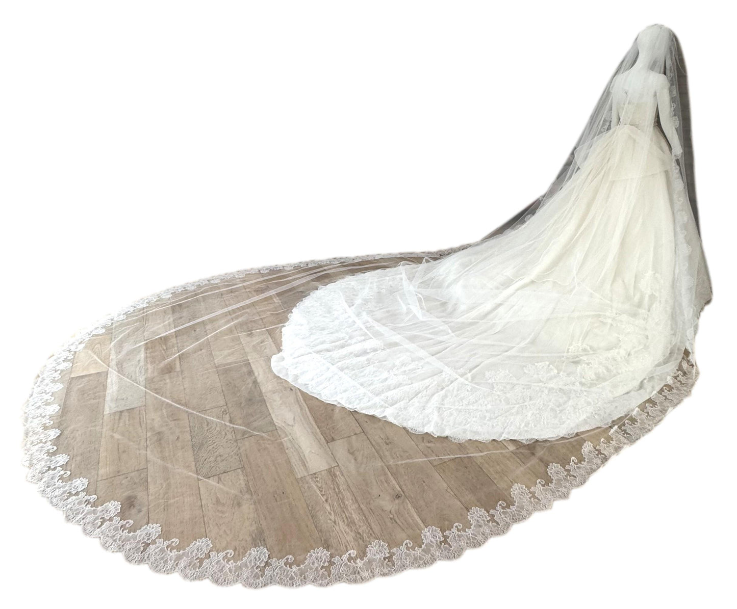 $137K F/W 2012 Christian Dior Haute Couture by Raf Simons Custom Wedding Gown Dress w Extra Long Veil