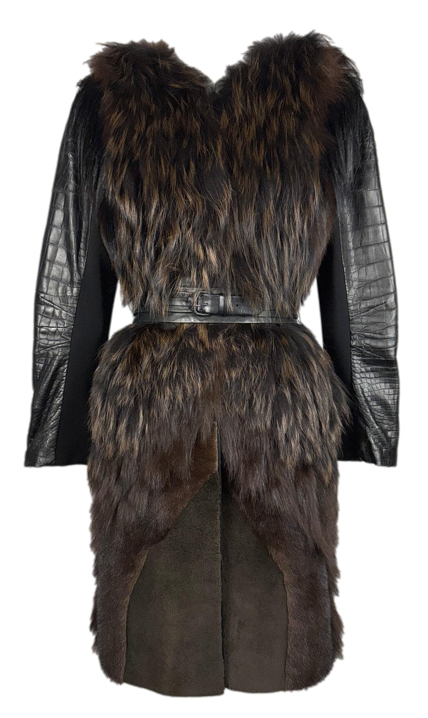 Unworn F/W 2012 J. Mendel Runway Alligator Fox Mink & Coyote Fur Coat Jacket