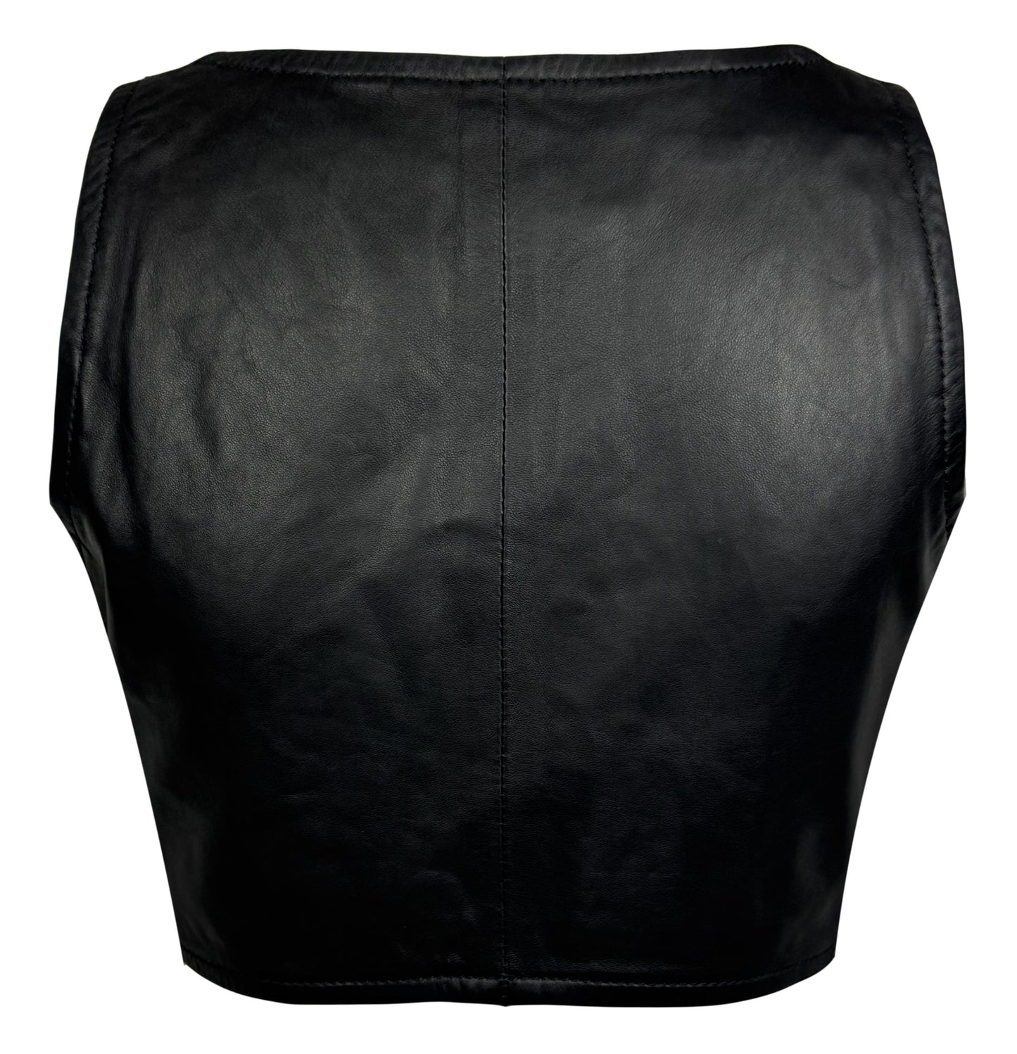S/S 2013 Dsquared2 Runway Black Leather Harness Open Bust Vest Crop Top