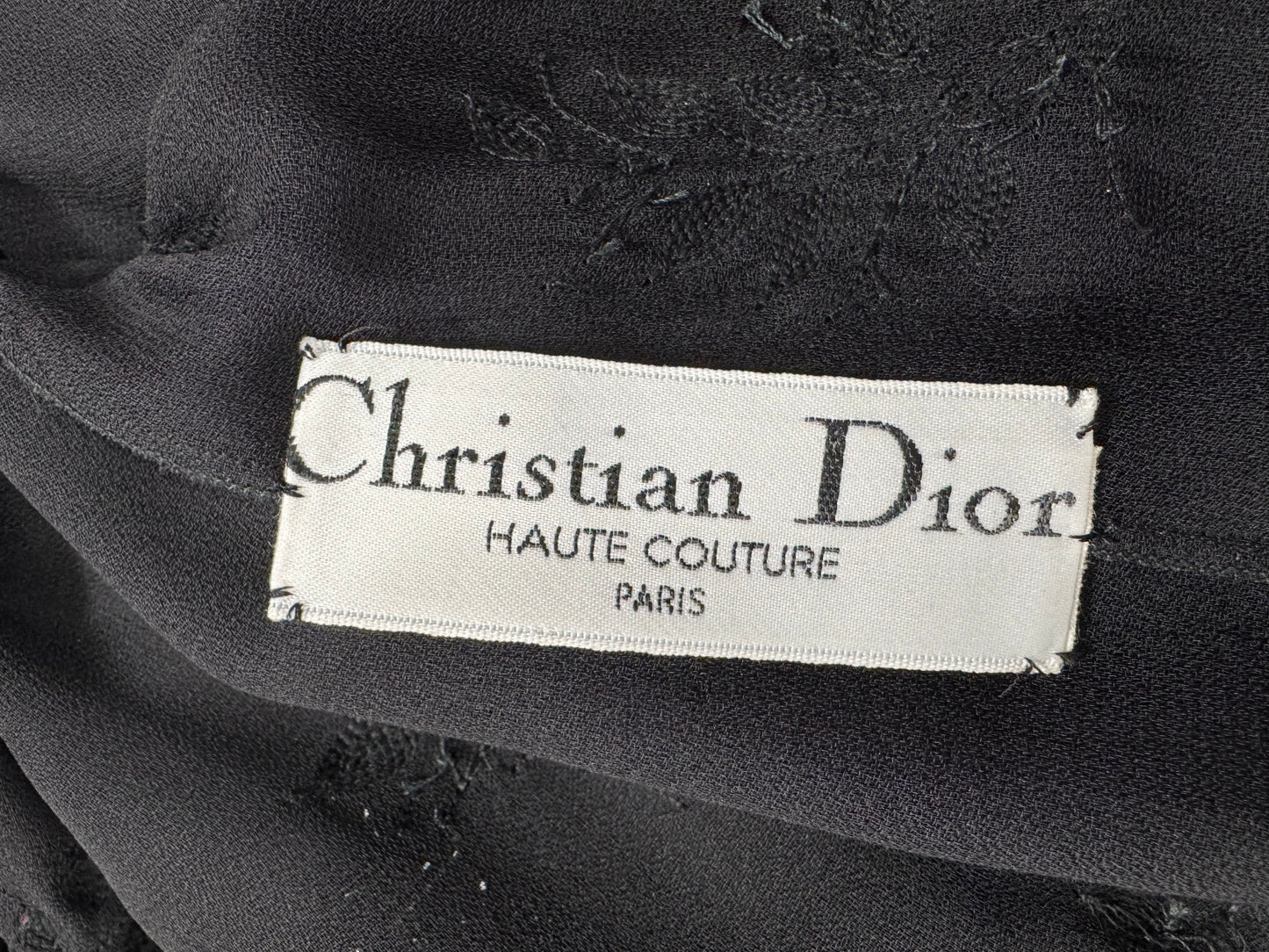 F/W 2014 Christian Dior Haute Couture Sheer Black Silk Beaded L/S Dress