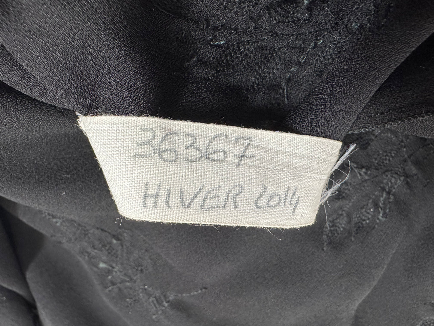 F/W 2014 Christian Dior Haute Couture Sheer Black Silk Beaded L/S Dress