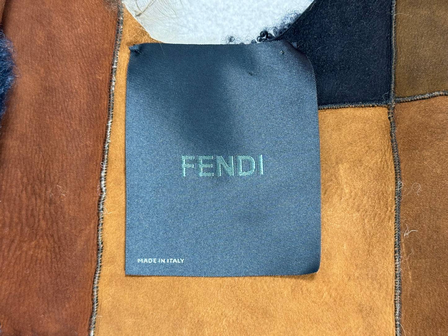 F/W 2015 Fendi by Karl Lagerfeld Geometric Fur Vest Mini Dress