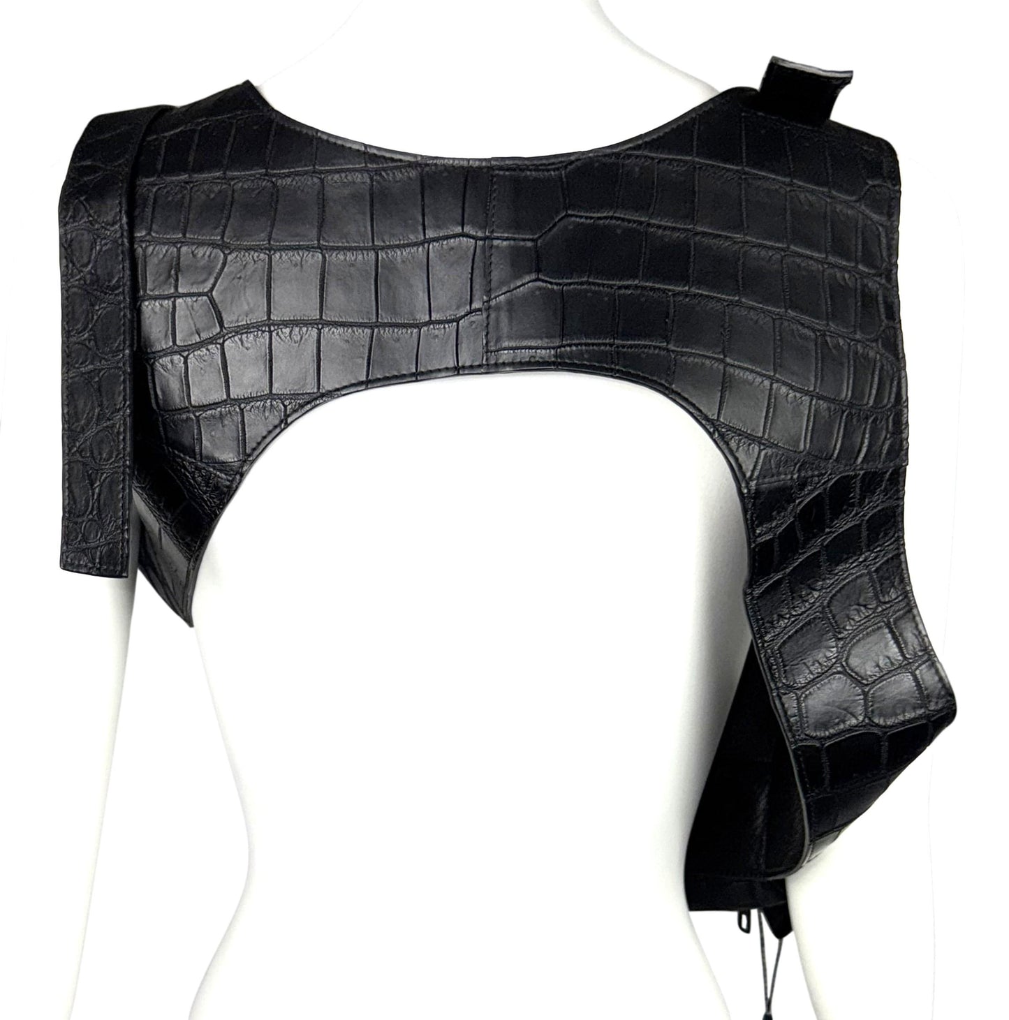 NWT S/S 2019 EXTREMELY RARE Louis Vuitton by Virgil Abloh Runway Black Crocodile Holster Bag Fanny Pack
