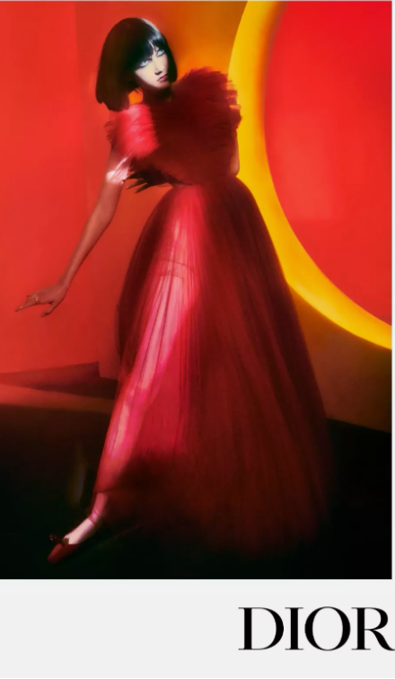 NWT F/W 2021 Christian Dior Runway Red Queen Of Hearts Tulle Gown Dress w Train