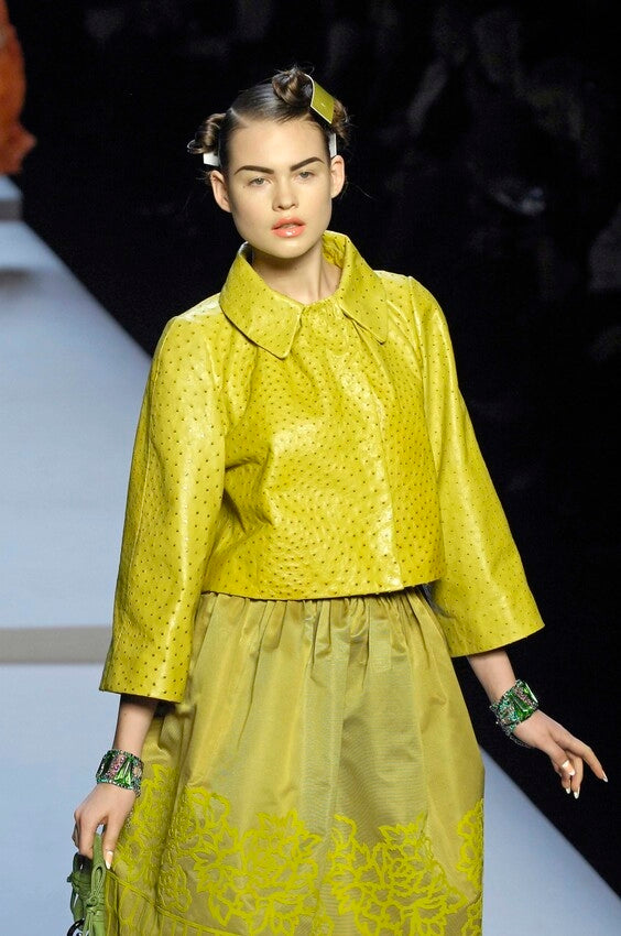 F/W 2007 Christian Dior by John Galliano Runway Hot Pink Python 60's Style Short Jacket