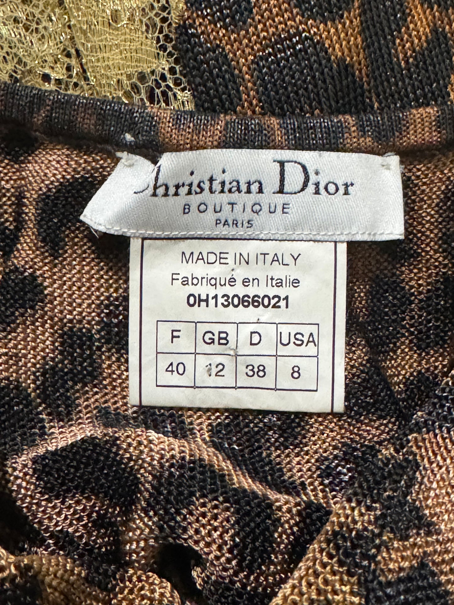 F/W 2000 Christian Dior by John Galliano Cheongsam Leopard Cut-Out Lace Dress
