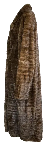 Rare Vintage 1998 John Galliano 1930's Great Gatsby Style Full Length Striped Mink Fur Coat