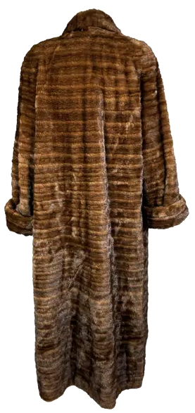 Rare Vintage 1998 John Galliano 1930's Great Gatsby Style Full Length Striped Mink Fur Coat