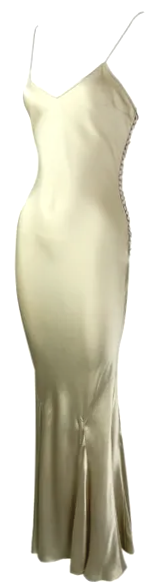S/S 2008 Christian Dior by John Galliano Champagne Satin Maxi Gown Dress