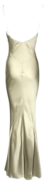 S/S 2008 Christian Dior by John Galliano Champagne Satin Maxi Gown Dress